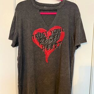 Maurices x Lauren Alaina Charcoal Gray Top